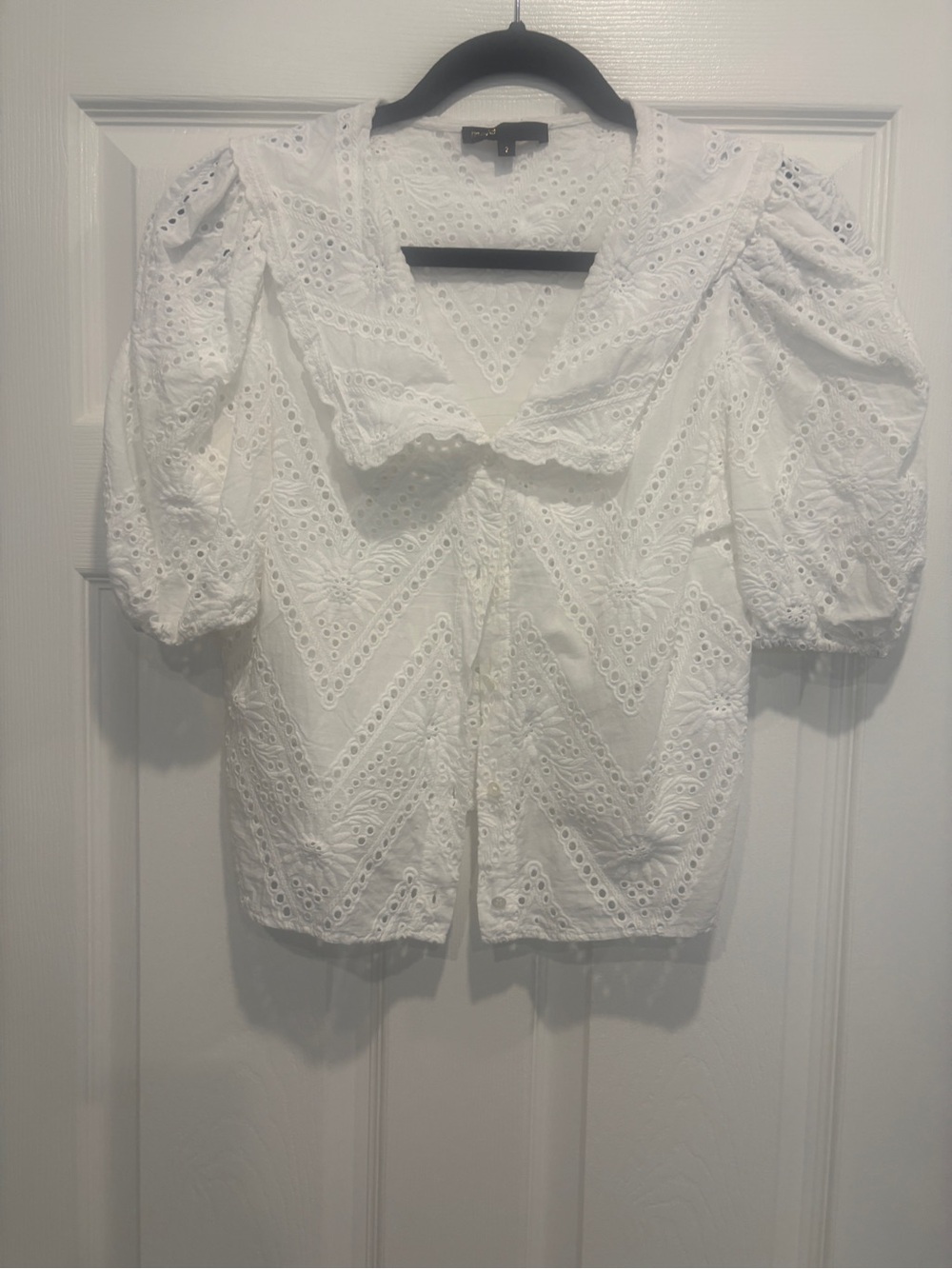 Maje White eyelet blouse. Excellent condition. Size medium.
